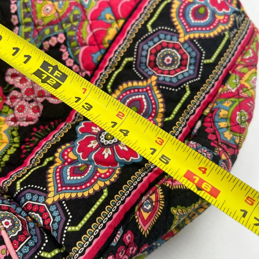 Vera Bradley Quilted Cotton Backpack Black Floral 15